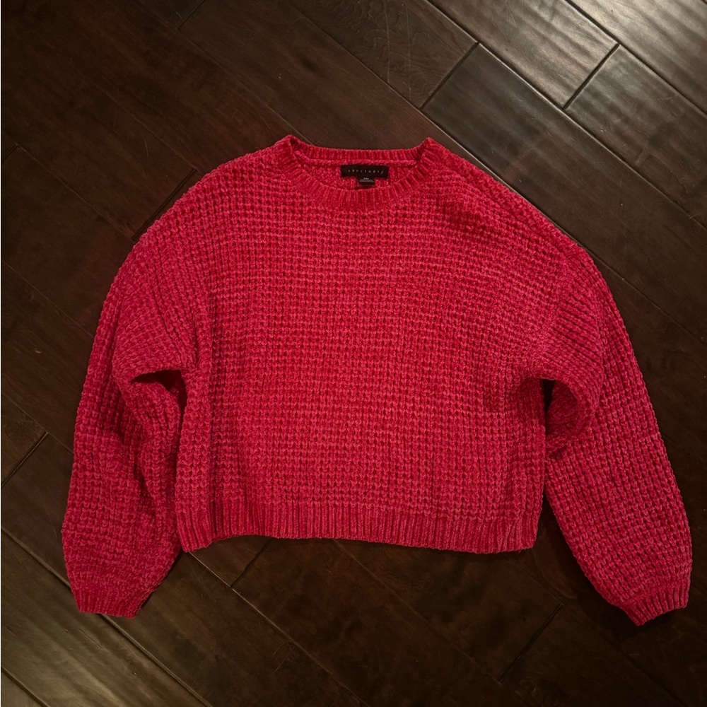 Cozy pink chemille Knit Sweater